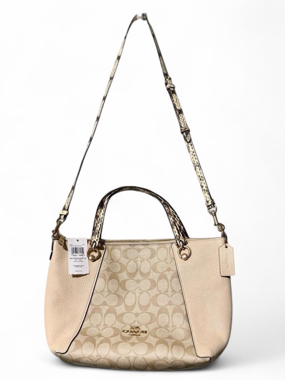 Coach tan purse with gold accents new with tags